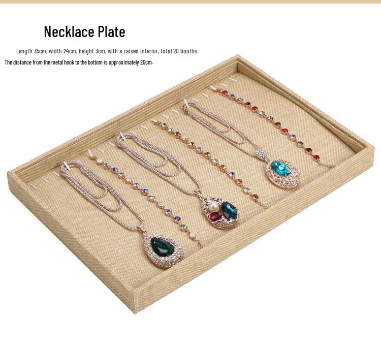 Jewelry Display Tray with Cross Ring Storage for Bracelets & Earrings