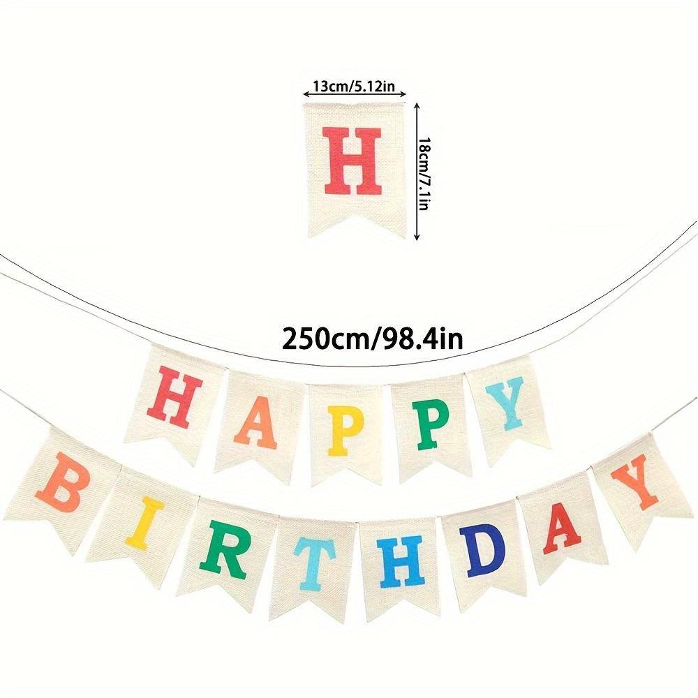 

1 шт. Красочный баннер из мешковины «С Днем рождения», Соберите прочный знак «С Днем рождения», Украшение для вечеринки по случаю дня рождения для женщин 2.5m