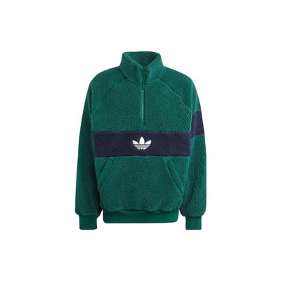 Veste Polaire Hiver Originals avec Imprimé Logo Colorblock et Col Montant Veste Homme Verte IM4659