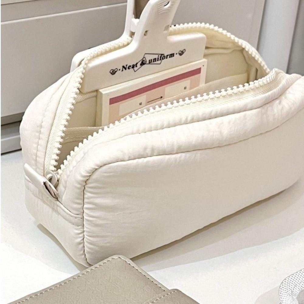 Reißverschluss Design Einfarbige Federtasche Große Kapazität Quadratische Form Schreibwarenbox Büro