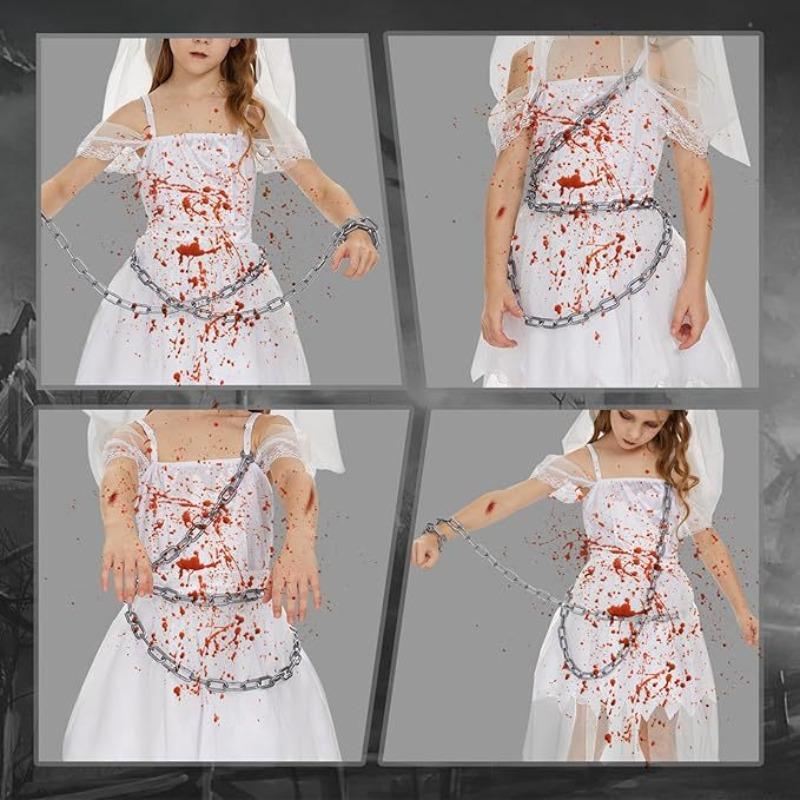 Halloween Witch Ghost Vampire Bride Cosplay Dress, Masquerade Witch Role Play Outfit