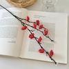 Artificial Plum Blossom Branch Fake Cherry Blossom Stems 21" Long Stem Faux Silk Flower for Wedding Home Office Bedroom Party Table Centerpiece