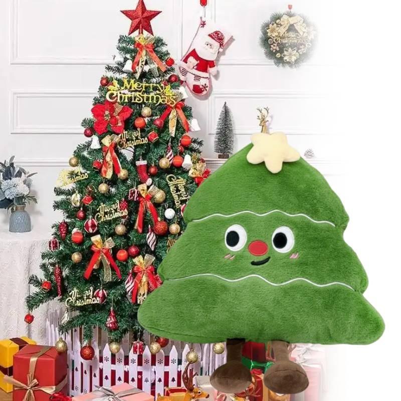 Tree Plush Christmas Toy Cartoon Stuffed Doll Cushion Decoration Kids Gifts