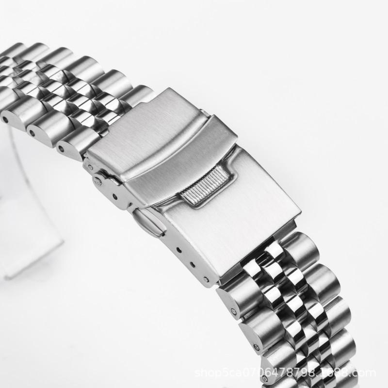 Bransoleta do zegarka ze stali nierdzewnej bez logo, z szybkozłączką, pięciorzędowa, pasuje do serii SKX009, rozmiary 18/19/20/21/22mm
