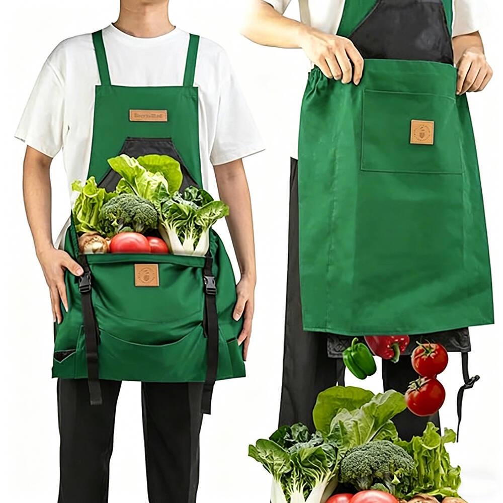 Cross-border Oxford Cloth Apron for Farm and Orchard Picking - Large Capacity, Quick Release зелёный