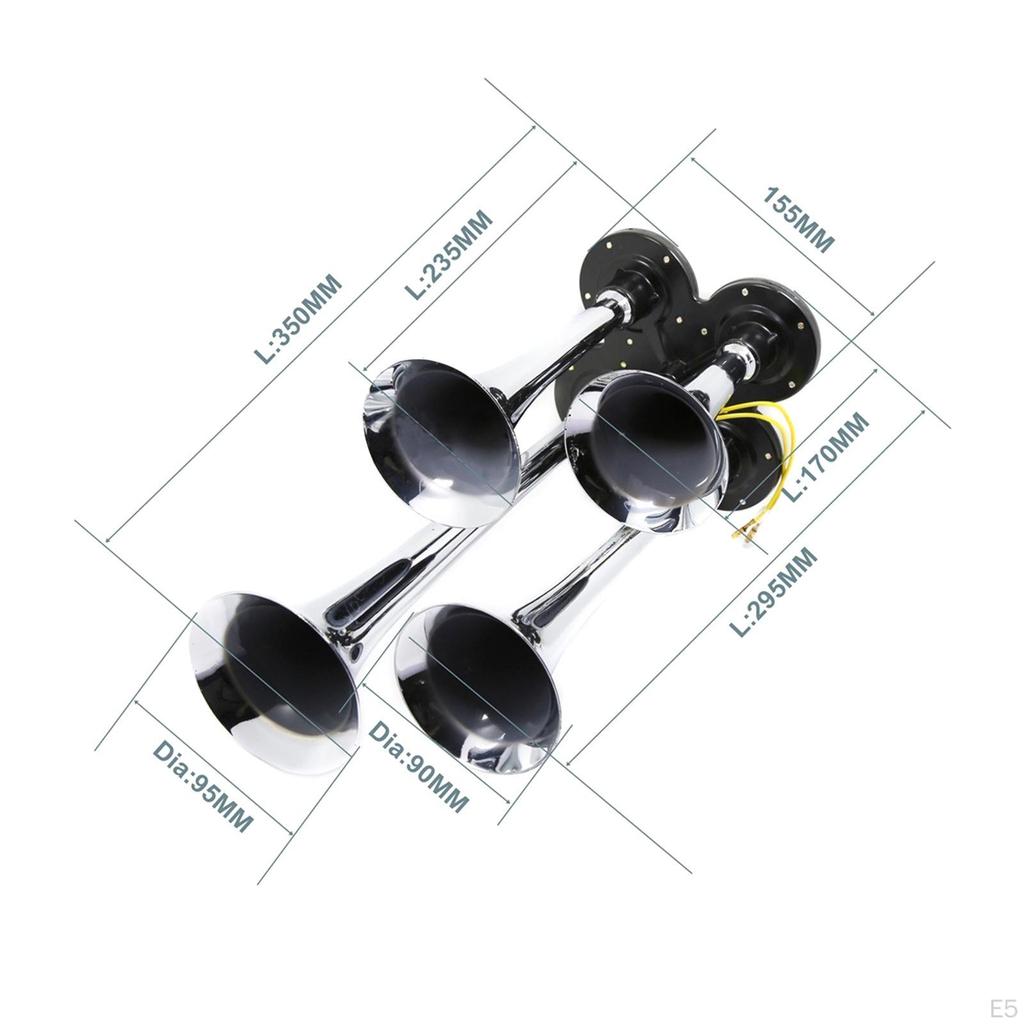 Four Trumpet Train Air Speaker Replacement Modification Parts Accessory for Vehicles Boats