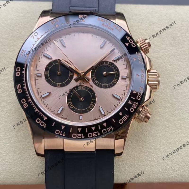 Laojia Daytona Series Cement Gray Automatic Panda Dial Stainless Steel Men's Multifunction Watch