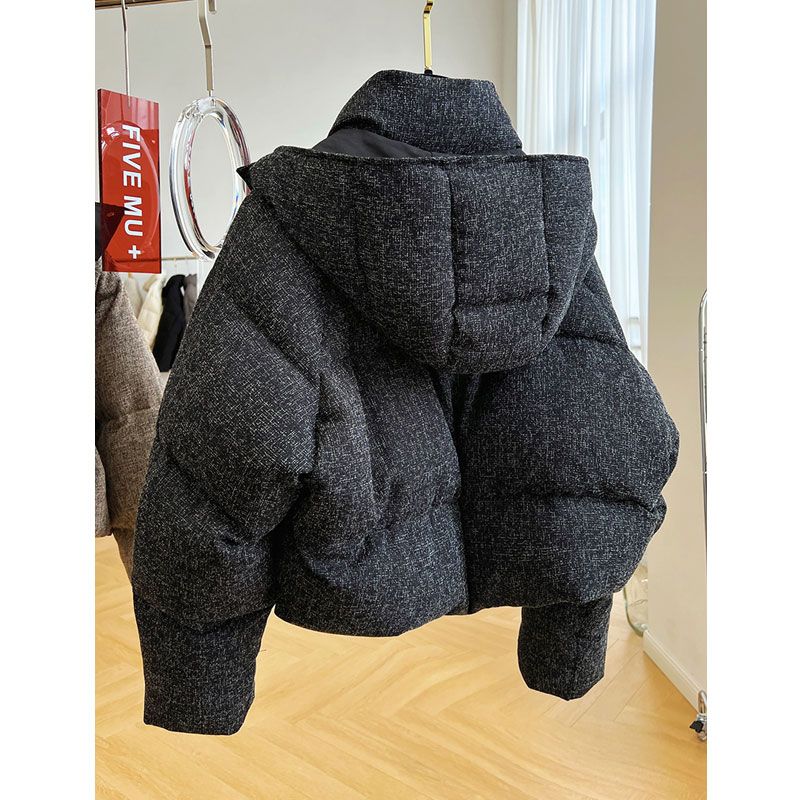 Winter Women's Short Hooded Cotton Jacket Thickened Stand Collar Warm Coats Ladies Windproof Outerwear