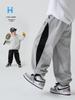 Hai Ma 2025 Autumn Boys' Terry Sweatpants - Korean Style Fashionable Sports Pants for Kids