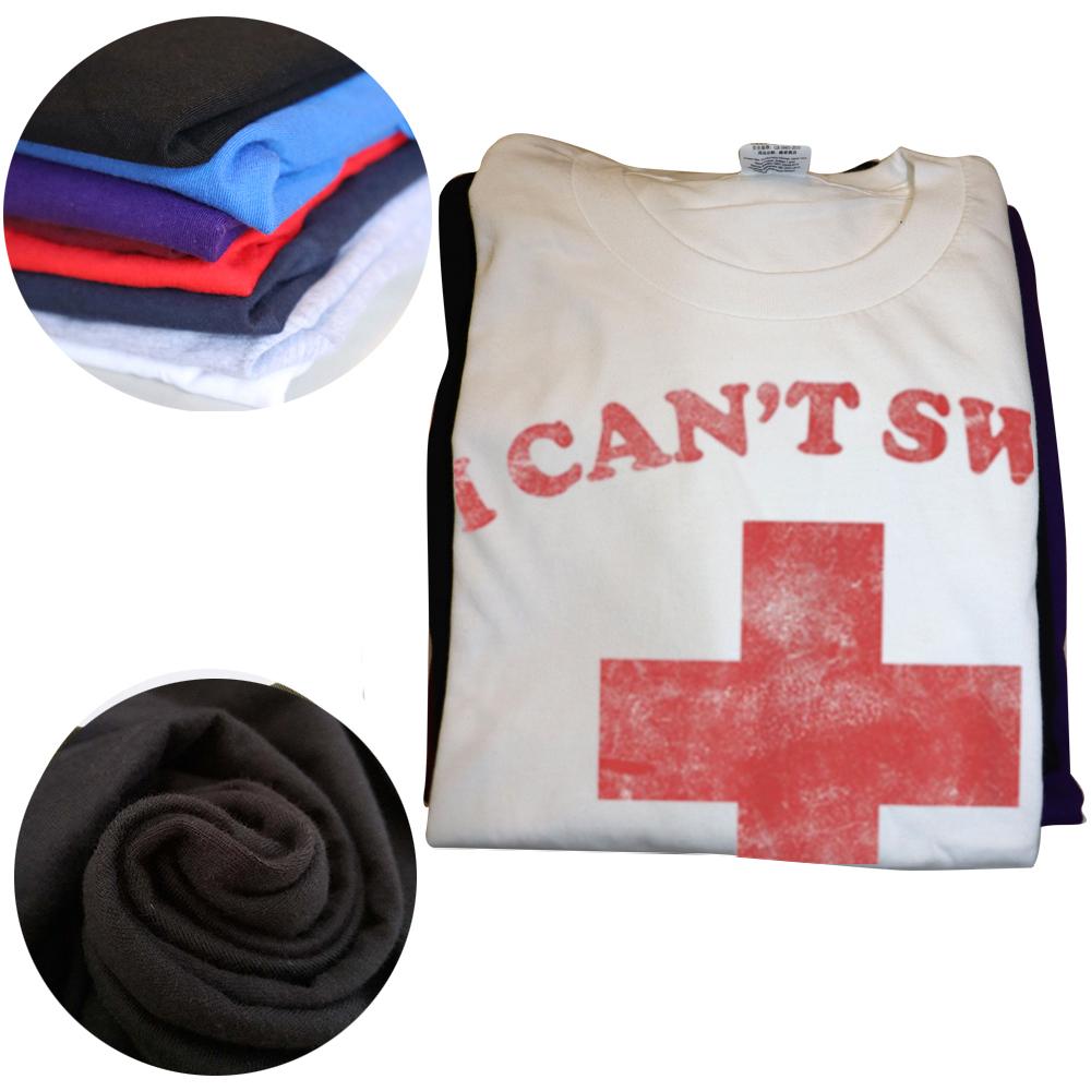 Lustiges Ich kann nicht schwimmen Rettungsschwimmer Grafik T-Shirts T-Shirt Herren Damenmode Lässig Übergroß 100% Baumwolle Vatertags T-Shirt