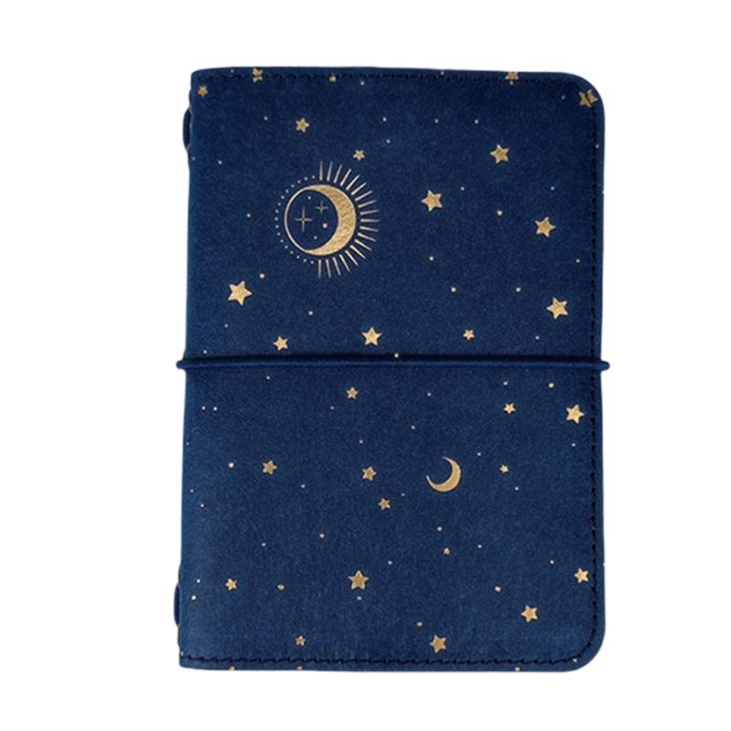 

Starry Journal Refillable Binder Notebook Journal with Blank Paper Travel Sketchbook 6 Rings Binder with Pocket Small size 102x140mm