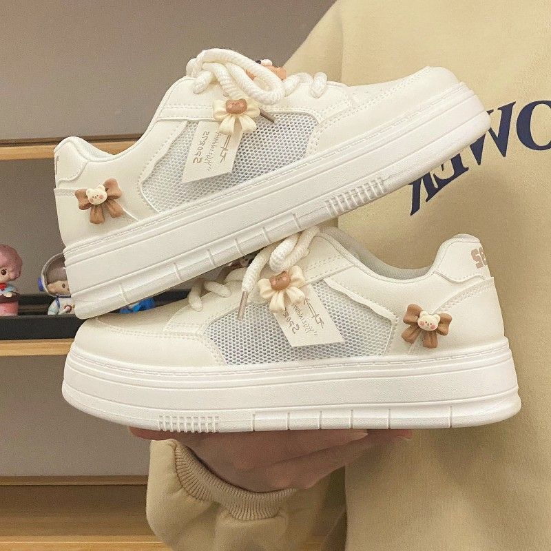 

Woman Footwear Summer with Bow Mesh Breathable Shoes for Women Whit Stylish New in Offers Korean 39 Daily Routine Light on Sale 40