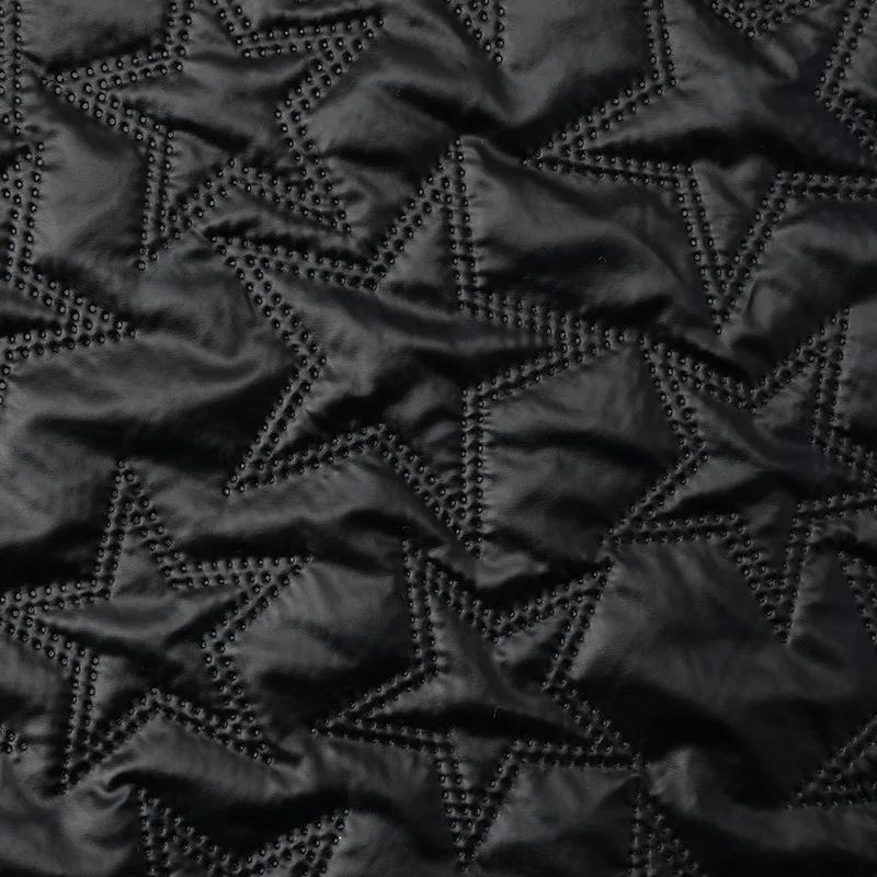 PU Polyester Fabric Waterproof Embossed with Five-pointed Stars Artificial Leather Fabric DIY Sewing Luggage,Clothing,Packaging
