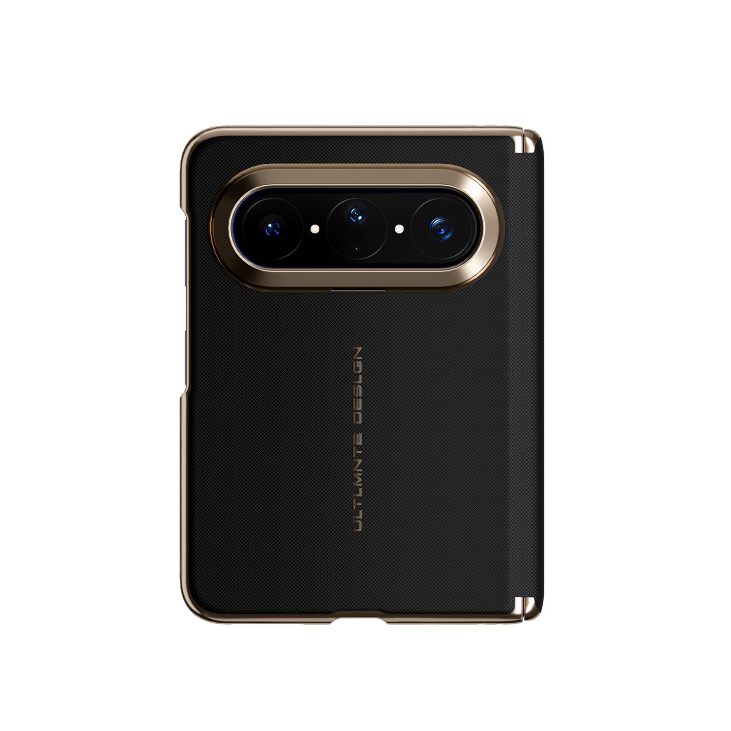 

For Huawei Pura X Max Case Protective Leather Skin Gold Plated Side Pattern For Magsafe Mobile Phone Back Cover Pura X Max