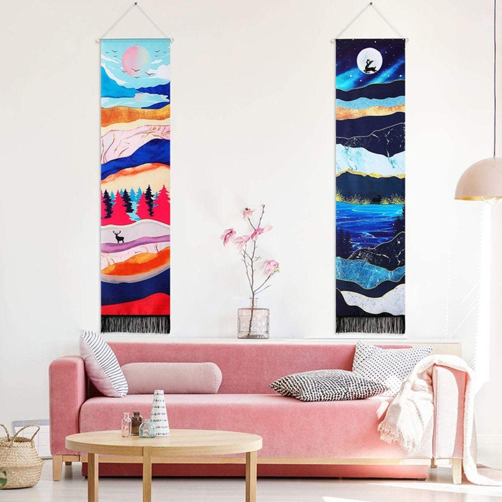 With Tassel Bohemian Tapestries Hanging Wall Rugs Dorm Decor Blanket Moon Phase Tapestry Home