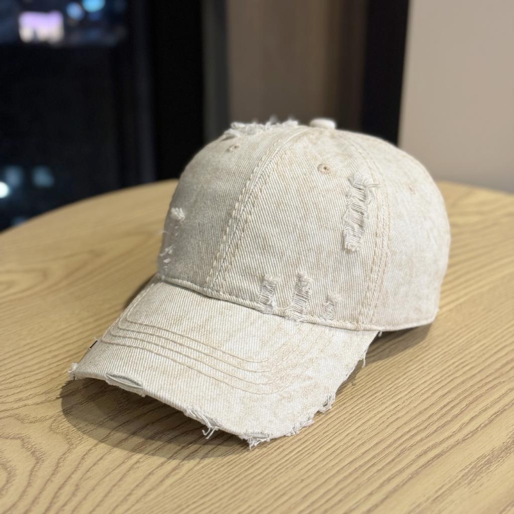 Denim Hole Old Baseball Cap Women's Summer Casual Face Small Retro Washed Cap Men's Sun Protection Versatile Shade