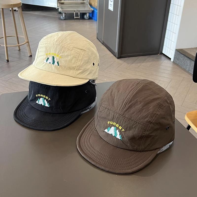 Japanese-style quick-dry short-brim baseball cap for women, street-style soft-brim five-panel sun hat, outdoor duckbill cap for men, trendy