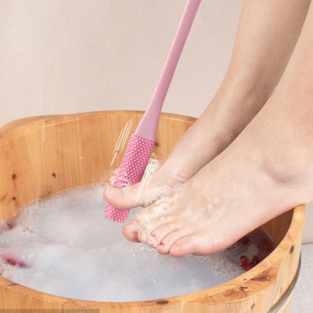 2Pcs Toe Cleaning Brush Silicone Foot Brush Exfoliation Lotion Applicator Feet Cleaner Scrub for Seniors Elderly Disabled