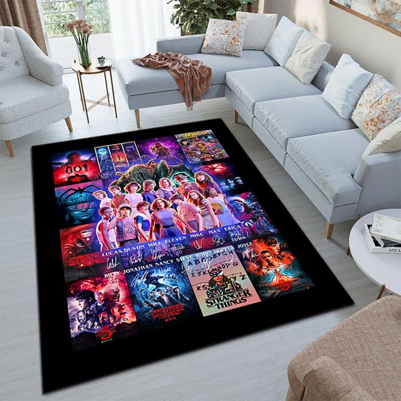 Halloween Horror Horror Theme Stranger Things Carpet Home Living Room Decoration Table and Chairs Anti Slip Door Mat Outdoor Picnic Mat Carpet A12