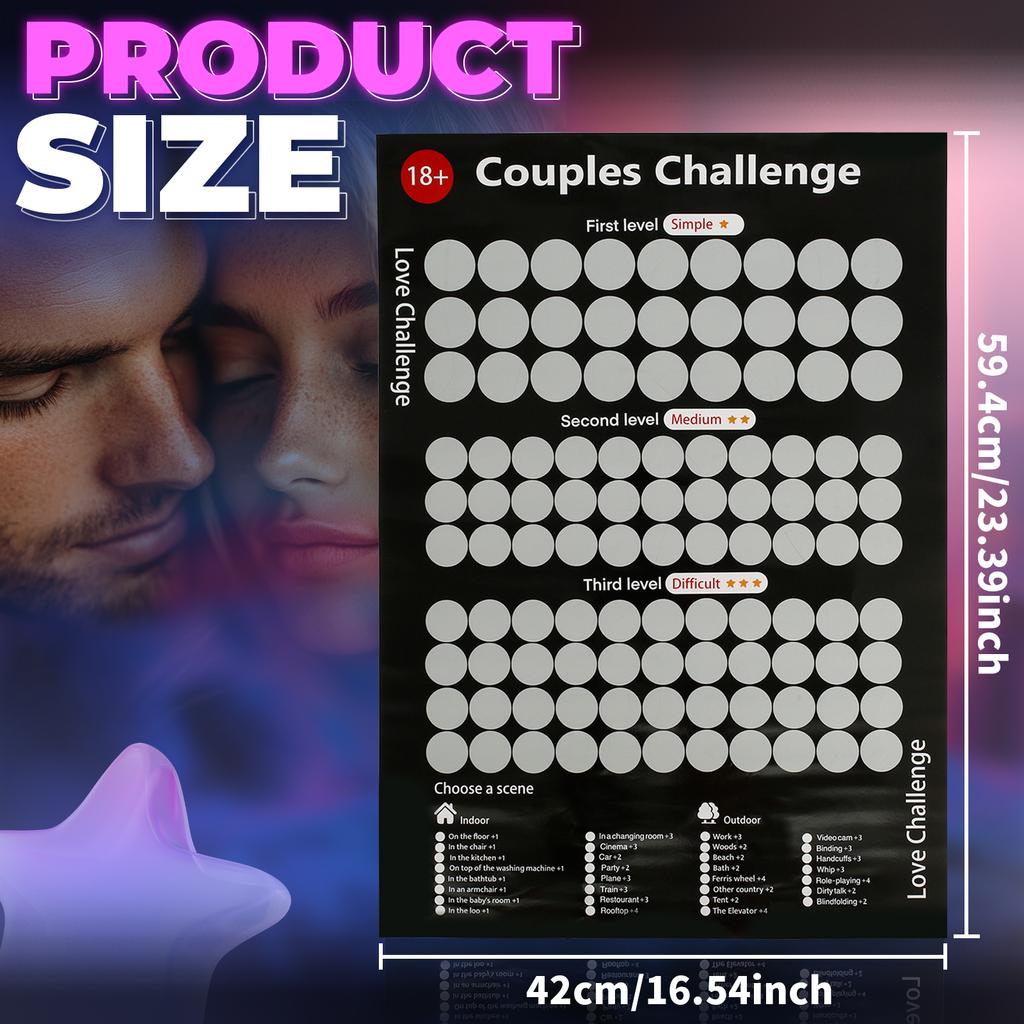 Couple Gift Scratch Off Poster Funny Love Game Scratch Off Poster 100 Things on Date Night Couple Dating Scratch Off Poster