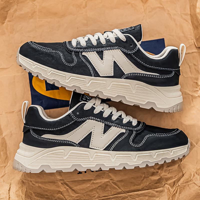 

Men s shoes winter 2024 new viral trends versatile casual shoes men s leather waterproof wear-resistant sports dad shoes 39 чёрный