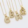 Copper Micro-Inlay 26 Letters Hip Hop Cross Pendant Jewelry Accessories