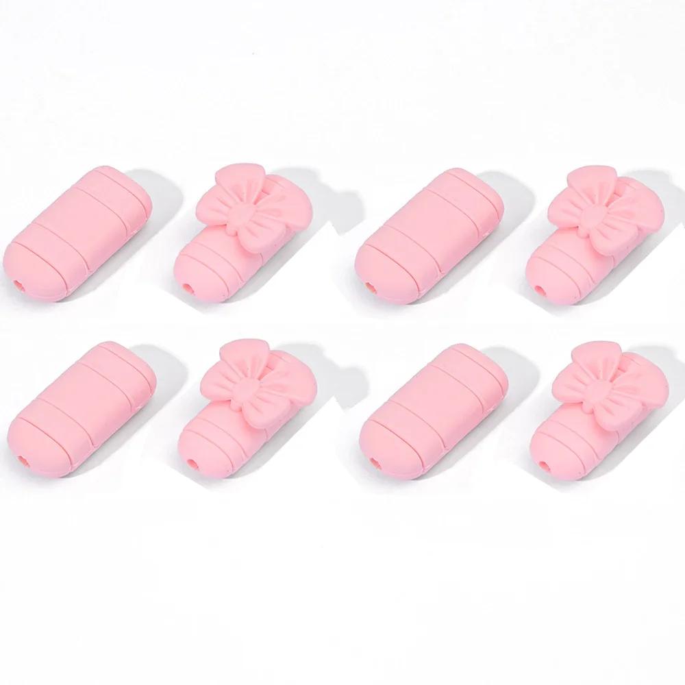 Silicone Bowknot Data Cable Protectors Wire Winder Saver for Micro USB Type C Android Cellphone USB C Charger Cord Cover Wrap