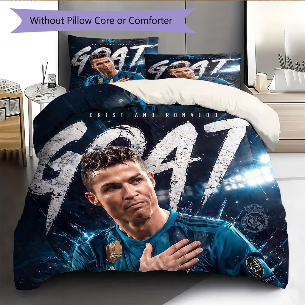 Cristiano Ronaldo Mönster Sängkläder Täcke Set Heminredning Gåva (1 * påslakan + 2 * örngott utan kärna)