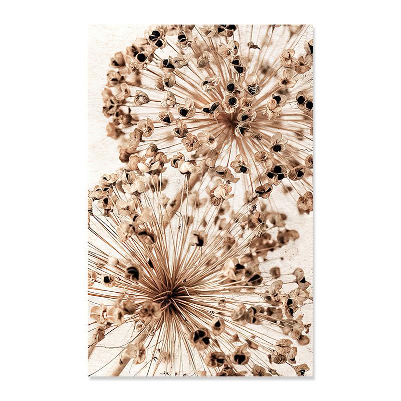 Boho Dried Plants Flowers Herbs Beach Waves Landscape Poster Canvas Painting Wall Art Print Pictures for Living Room Home Decor