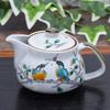 Waza No Kura Stylish Japanese Tableware Kutani Ware Teapot with Kingfisher Design and Tea Strainer Ceramic Brand Made In Japan Perfect for Birthday