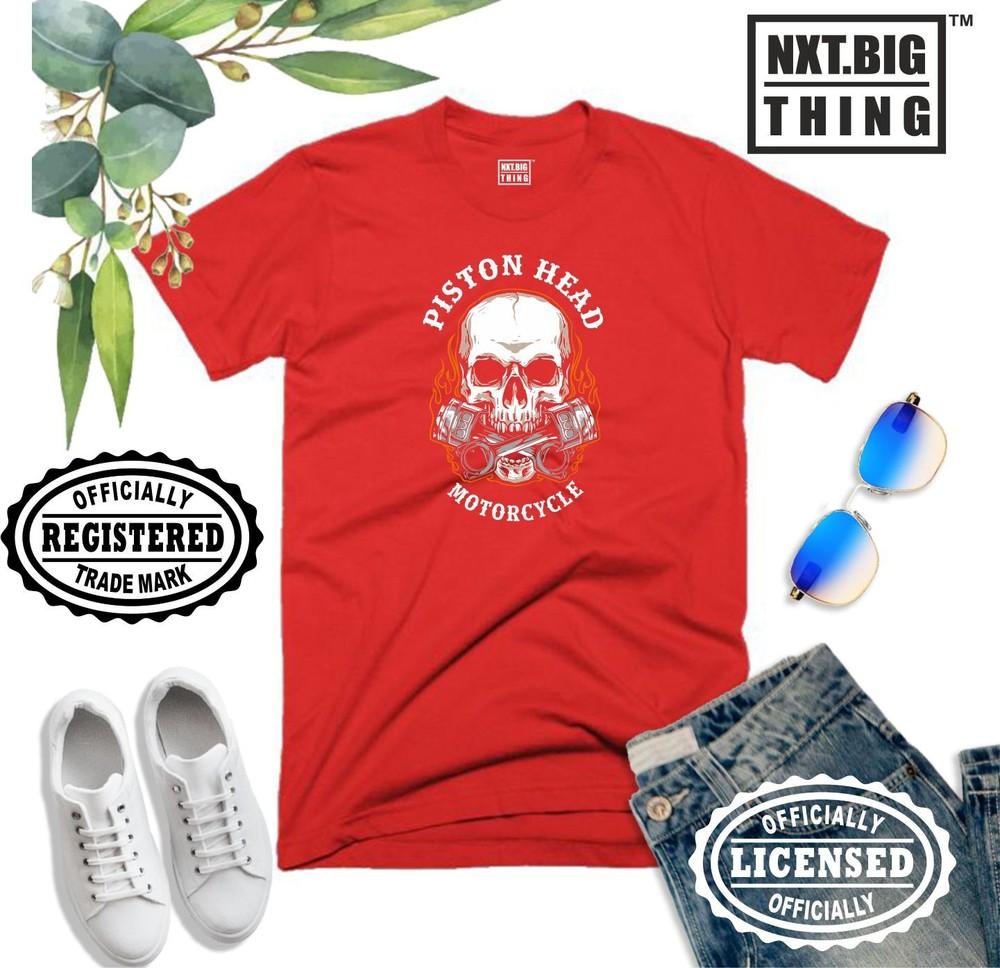 Piston Head T Shirt Bike Motorbike Motorcycle Mc Racer Skull Funny Gift Unisex Top