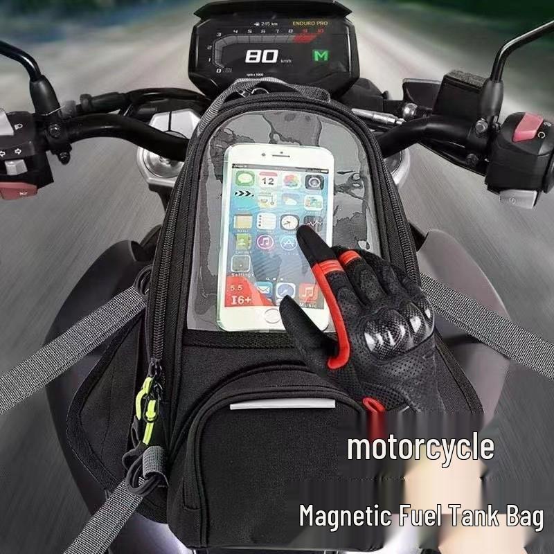 Magnetic Waterproof Motorcycle Tank Bag: Large-Capacity, Wear-Resistant, with Phone Navigation Holder