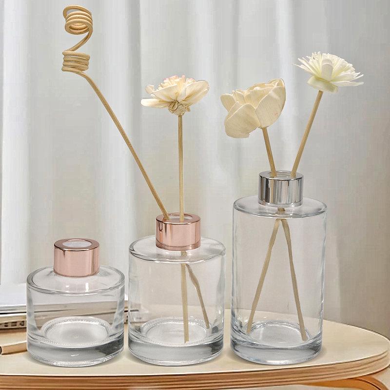 Aromatherapie-Glasflasche mit Rattanstäbchen, Flammelloser Diffusor, Reiseformat, Leer für Raumduft.