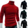 Autumn Men Solid Color Turtle Neck Long Sleeve Sweater Slim Knitted Pullover Top