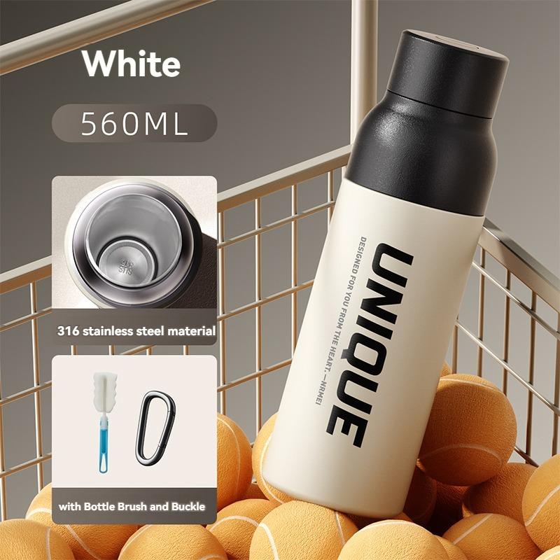 New Upgraded Sport Water Bottle, One Press Open Stainless Steel Thermos Bottle, Thermo Vacuum Flask for Outdoor Sport, 560ml 560ML