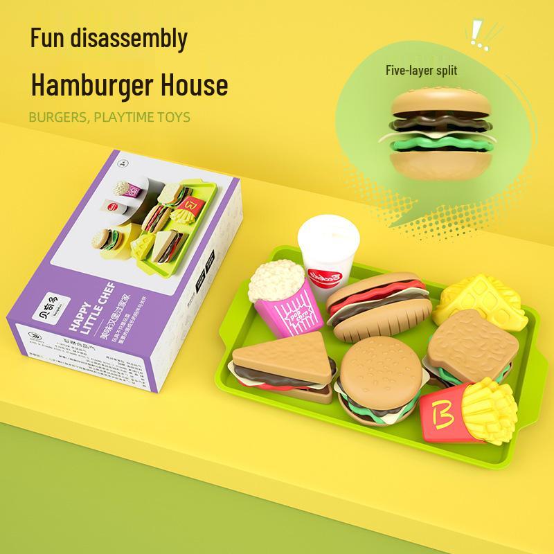 Kids' Play Food Set: French Fries, Cola, Hamburger Shop Simulation for Boys & Girls.