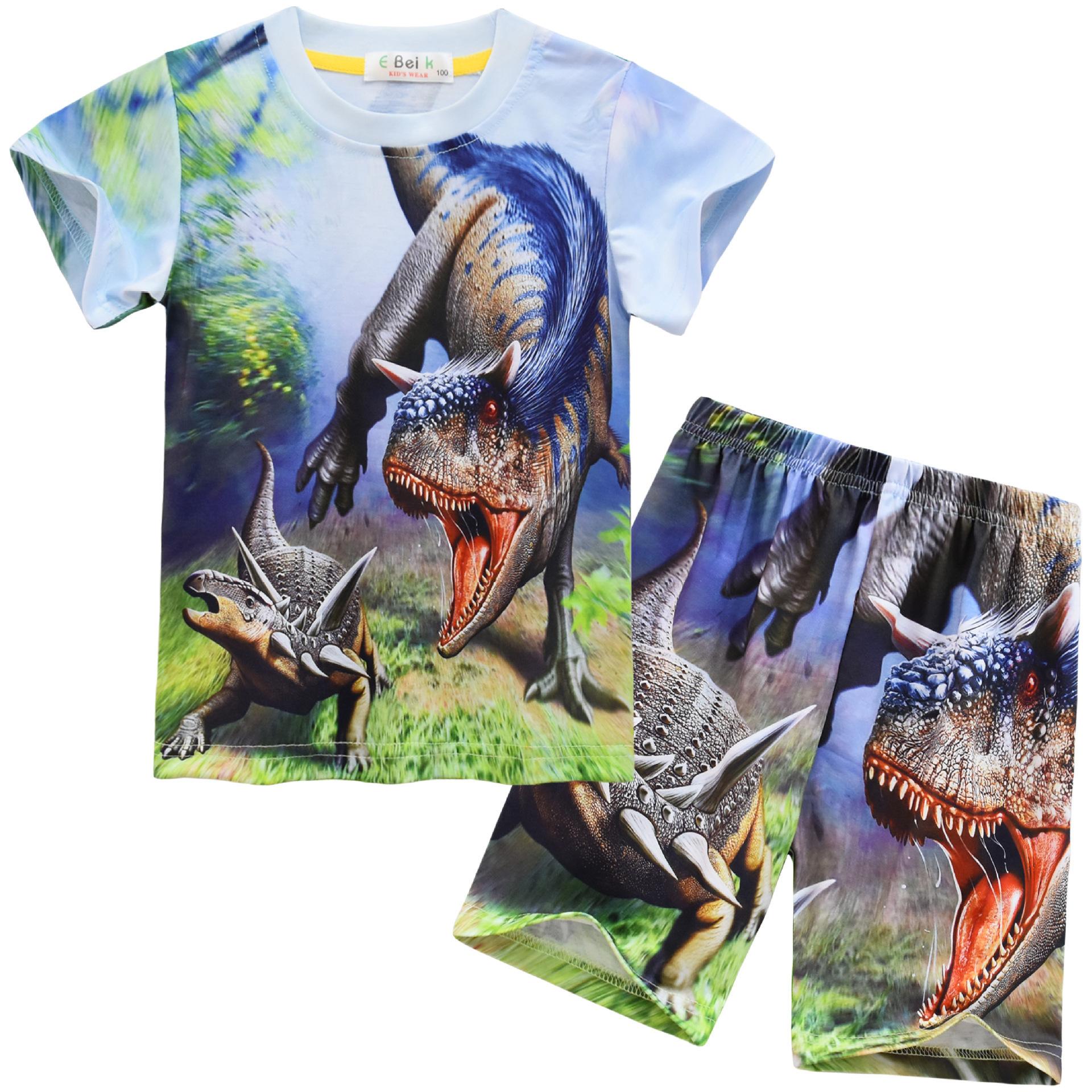 

Digital Printed Cartoon, Short-Sleeved Loungewear, Short-Sleeved T-Shirt Top + Shorts Set 9033 100