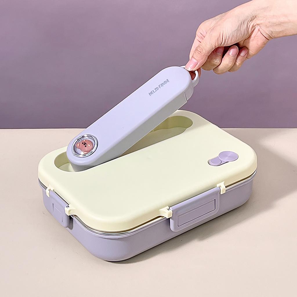 WORTHBUY Microwave 304 Stainless Steel Bento Lunch Box For Student 1500Ml Detachable Large Capacity Sealed Food Container Set