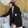 Women's Gray Petite Korean-Style Suit Jacket - Spring/Autumn 2025 Casual High-End Design