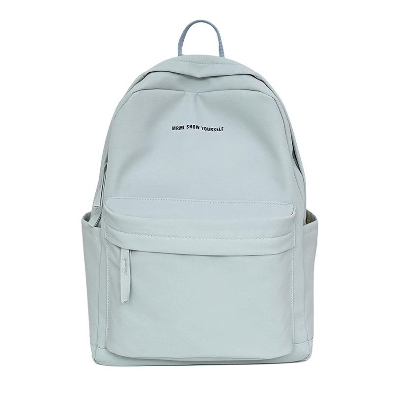 Middle School Student Schoolbag Women's Solid Color Letter Printed Backpack College Style Large Capacity Backpack