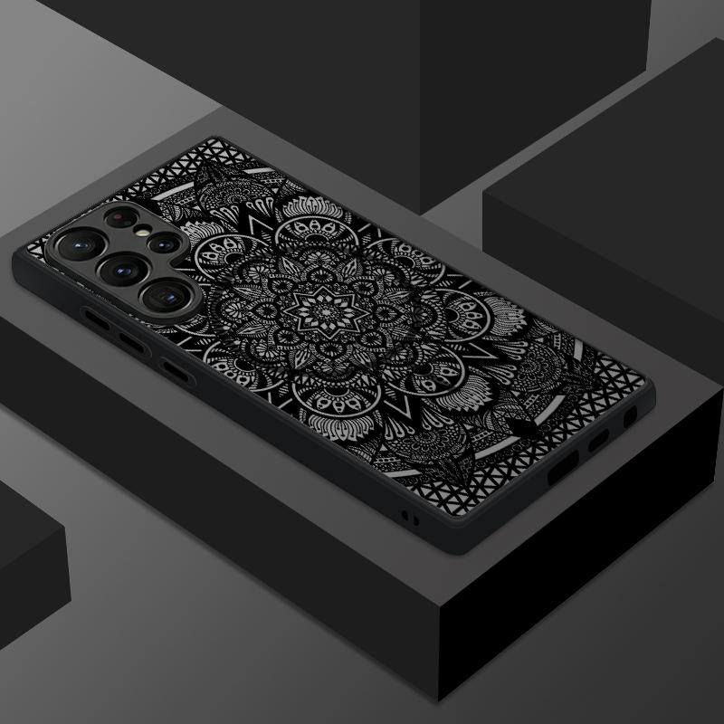 Magnetic For Magsafe Case For Samsung Galaxy S26 Ultra S25 Edge S24 S23 S22 Plus S21 FE Retro Mandala Flower Pattern Hybrid Matte Cover