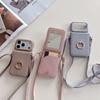 Crossbody Card Solt Ring Holder Flip Mirror Magnetic Wallet Leather Case For iPhone 17 Pro Max 16 Plus 15 14 13 12 Lanyard Cover