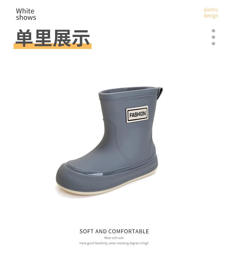 [One piece] water shoes women's medium tube outer wear short rain shoes fashion rain boots thermal rubber shoes water shoes