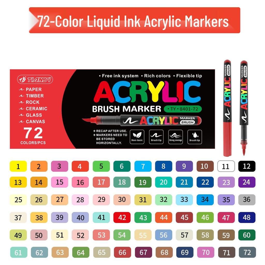 Marqueur à encre liquide acrylique étanche à séchage rapide anti-bavure pour l'art