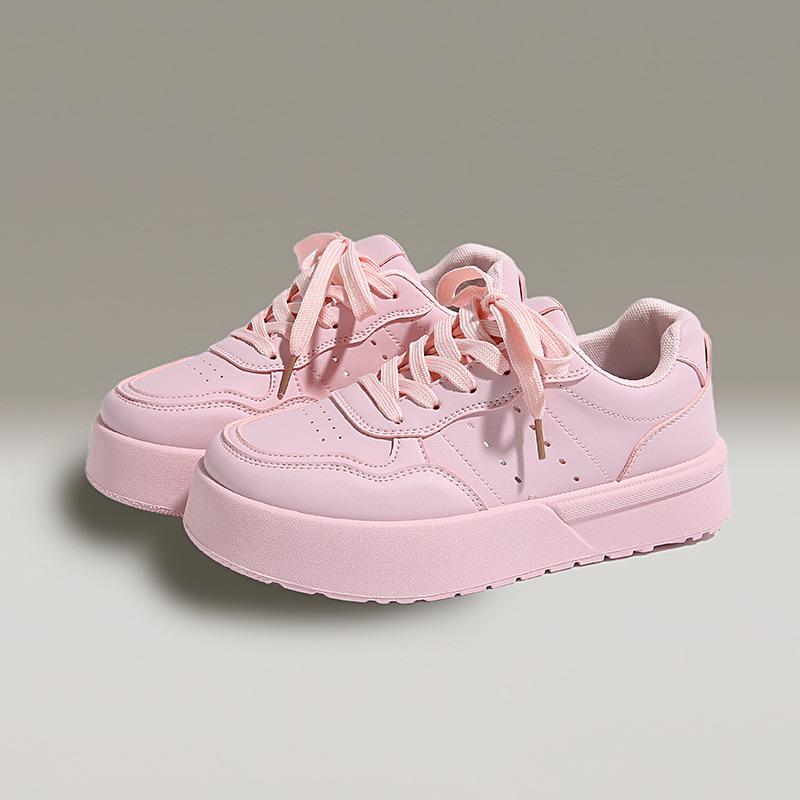 

Spring platform fashion white shoes women s 2025 new viral trends lightweight board shoes versatile simple sneakers 35
