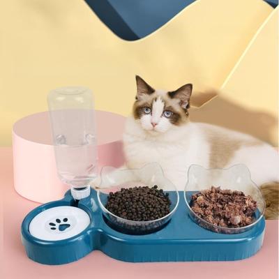 Kedi Mama Kabı Pet Otomatik Besleyici Su Sebili Köpek Kedi Mama Kabı İçme Kabı Kaymaz Çift Kap