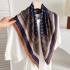 White polka dot peony flower small square scarf cotton and linen silk scarf women's high-end neck yarn air-conditioned room scarf shawl thin