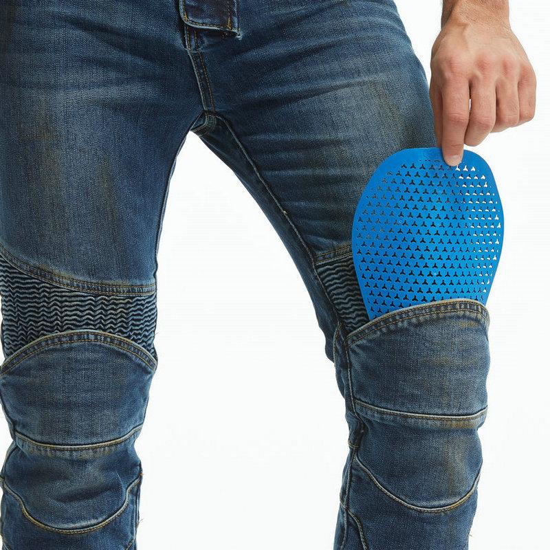 Motorradjeans Herren Retro und Alt Lässig Motorradhose, Elastische Radfahrer Ritter Anti-Drop Hose, Silikon Schutzausrüstung