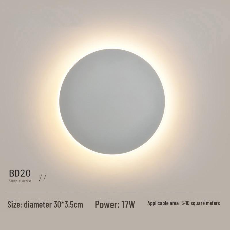 Nordic Modern LED Wall Lamp for Bedroom, Corridor, Staircase - Touch Control, Round Shape - Simple and Stylish Design