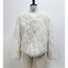 Damen Notched Collar Langarm Kunstpelzmantel Lockerer Sitz Ätherisches Fleece Oberbekleidung